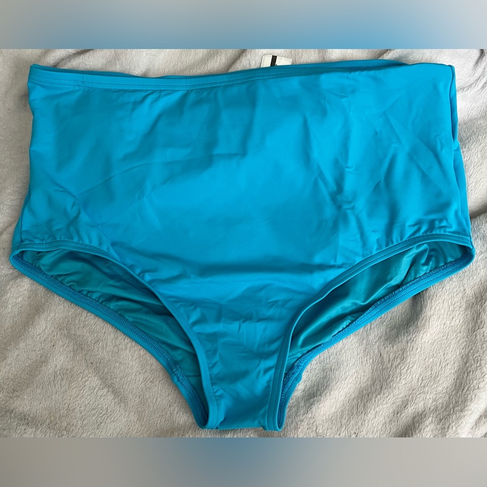 Linea Aqua Bright Blue High-Waisted Swim Bottoms
